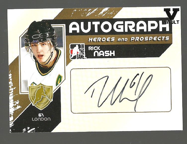 2010-11 ITG Heroes and Prospects Autographs #ARNA Rick Nash (image for) 2010-11 ITG Heroes and Prospects Autographs #ARNA Rick Nash